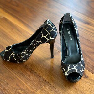 Nine West peeptoe heels, size 6.5
